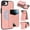 Pink, variant on Compatible with Magsafe 2 in 1 Detachable for iPhone 16e Wallet Case with Card Holder Women Men, Magnetic PU Leather RFID Blocking Flip Kickstand Credit Slots,for iPhone 16e, Lightbrown