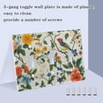 thumbnail image 3 of Yayeee Toggle Light Switch Wall Plate 2-Gang 4.56"x4.48" Decorative Outlet Cover, Green Floral Pattern, 3 of 7