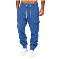 thumbnail image 2 of Cargo Sweatpants for Men,Elastic Drawstring Waist Casual Loose Jogger Pants with Side Pockets for Sports Daily Wear, 2 of 6