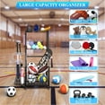 thumbnail image 3 of Sports Equipment Garage Organizer,Garage Ball Storage Rack for Sports with Wheels-Upgraded 3 Layers Sports Organizer Rack Outdoor Basketball Racks for Balls with Holder and Hooks, 3 of 16