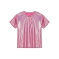 thumbnail image 3 of Eandarui Youth Girls Boys Sparkly Metallic Jazz Hip Hop Street Dance Tops Festival Party Dance Rose Red 170, 3 of 7