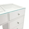 thumbnail image 5 of Impressions Vanity Naomi Desk with Mirrored Glass Top, Makeup Set & 10 Storage Drawers, White, 5 of 6
