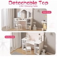 thumbnail image 4 of Geetinfly Kids Vanity Set,2-in-1 Princess Makeup Table with Tri-Folding Mirror, Stool,Touch Lights,Toddler Vanity,White, 4 of 6
