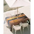 thumbnail image 3 of 54x80 Inch Outdoor Tablecloth with Umbrella Hole Zipper Rectangle Ocean Sunset Rectangular Tablecloths Outside Waterproof Summer Palm Tree Shore Sand Mountain Patio Table Cloth Cover for Picnic Party, 3 of 8