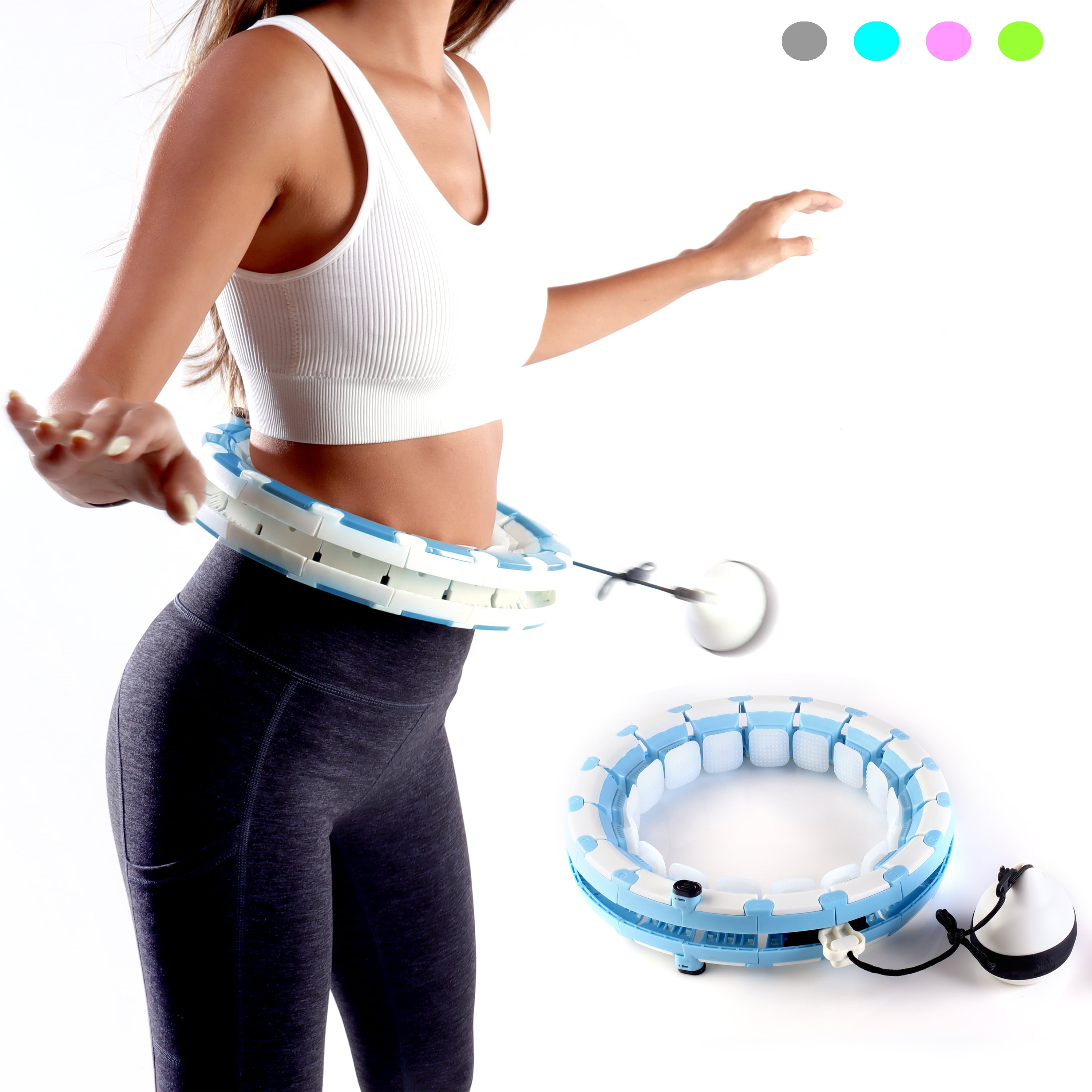 Weight Loss Exercise For Advanced Smart Workout Equipment For Fitness With Weighted Spinning Ball Waist And Belly Trainer Adjustable Plus Size Smart Hula Hoop For Adults 