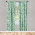 thumbnail image 4 of Ambesonne Floral Window Curtains, Spring Tulip Petals, Each 28" W x 95" L, Turquoise Teal Marigold, 4 of 4