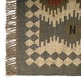 thumbnail image 4 of Kilim Wool Jute Rug – Handwoven Southwestern Area Rug with Tribal Geometric Pattern & Fringe  8 X 10 FEET, 4 of 6