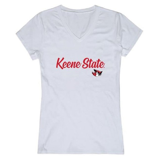 W Republic 555-453-WHT-05 T-Shirt Script Keene State College pour Femmes, Blanc - 2TG