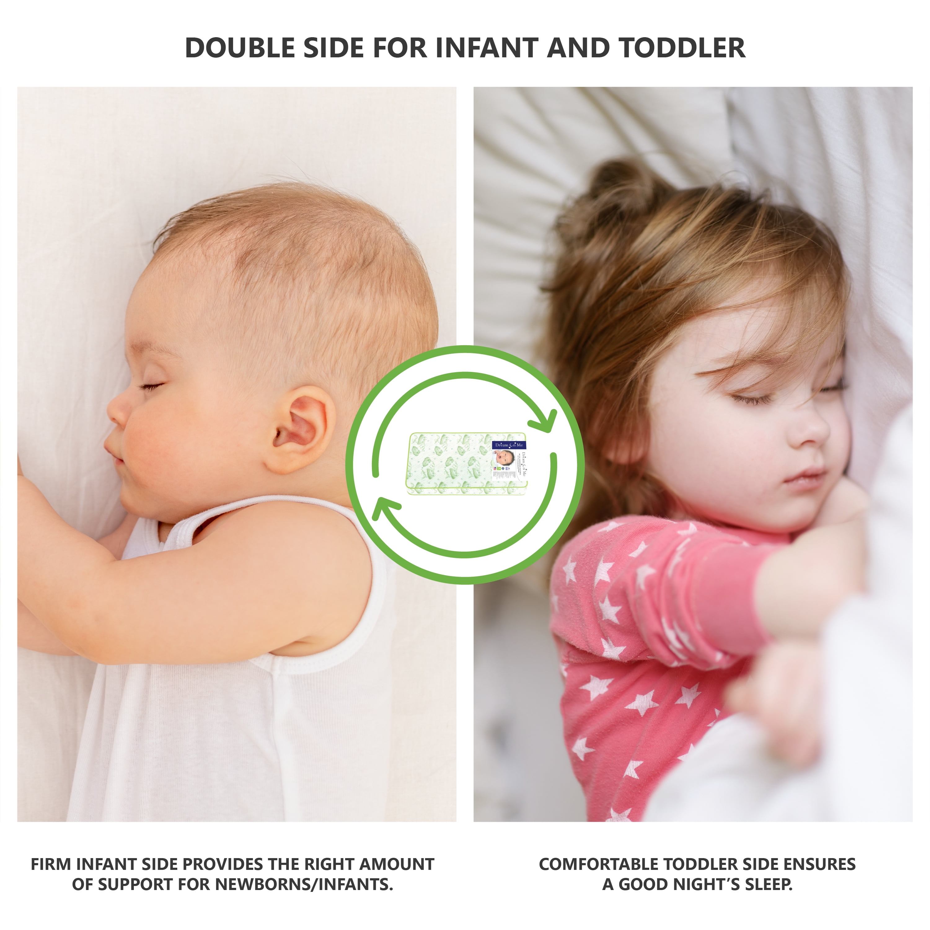 Dream On Me Twilight Spring Crib and Toddler Bed Mattress, Green
