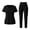 B-Black, variant on TEAJOPSUU Womens Scrubs Set Criss Cross V-Neck Short Sleeve Top4-Pocket Straight Leg Jogger Pants Side Split Scrubs Medical Uniform B-Burgundy