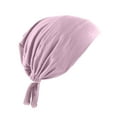 thumbnail image 2 of Women's Muslim Elastic Band Ethnic Hijab Solid Color Adjustable Small Cap Tube Cap Wrapped Turban Cap Lace Up, 2 of 3