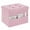 Pink, variant on ZOES HOMEWARE Small Storage Ottoman with Storage and Side Pocket, Ottoman Velvet Footstool, Foldable & Collapsible, 16"x12"x12" Black