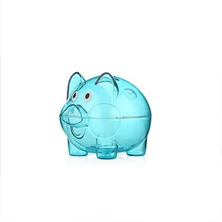 Transparent Plastic Money Saving Box Case Coins Piggy Bank Cartoon Pig