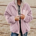 thumbnail image 1 of Wolfast Veste en Molleton pour Femmes Mode Décontractée Fermeture Éclair Solide Hiver Allongée Peluche Manches Longues Rose TG, 1 of 9