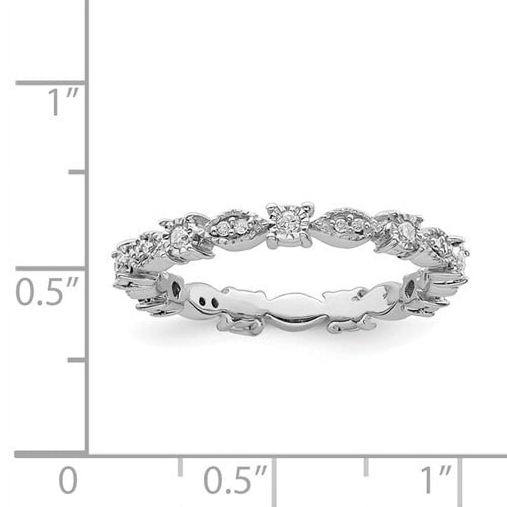 Diamond Sterling Silver Polished Ring