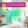 thumbnail image 3 of TOWN & COUNTRY PLAY Ciara Mod Colorblock Clear 100% PEVA Shower Curtain Liner with Anti-Rust Grommets, Waterproof, Mold & Mildew Resistant, Clear/Green, 70"x72", 3 of 5
