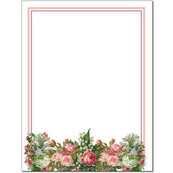 The Image Shop Olh655 25 Cottage Garden Letterhead 25 Pack Walmart Com Walmart Com