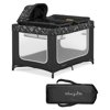 Dream on Me Emily Rose Deluxe Playard with Changing Tray and Infant Bassinet, Black, Unisex