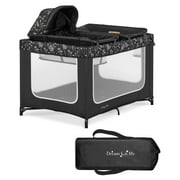 Dream on Me Emily Rose Deluxe Playard with Changing Tray and Infant Bassinet, Black, Unisex