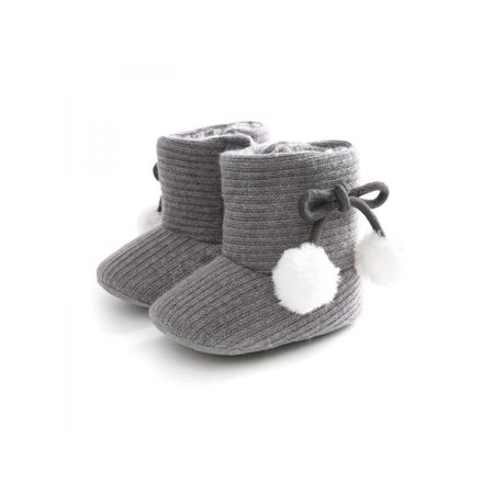 

Topumt Baby Girl Boy Cotton Boots Newborn Non-slip Soft Sole Shoe First Walkers