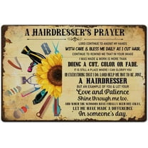 1pc Vintage Metal Tin Signs 8x12 inch A Hairdresser's Prayer Metal Sign Hair Salon Wall Decor Personalized Hairstylist Gift for Hair Stylist Barbershop Home Wall Decor
