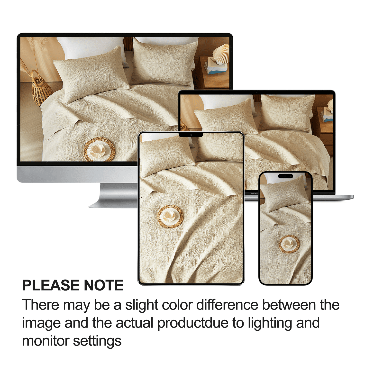 Flymme Quilt for King Beds Beige,3 Piece Soft Lightweight Bedspread with Pillow Sham, Modern Blanket Thin Comforter Bed Cover for Home Bedroom Decor