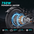 thumbnail image 6 of DTTZH F6S Electric Bike for Adults, 750W Motor, 80 Miles, 28MPH Class 3, 48V 25Ah E Mountain Bike, 7-Speed, 20" x 4" Fat Tire Ebike, UL2849 Certified by TUV Rheinland, 6 of 10