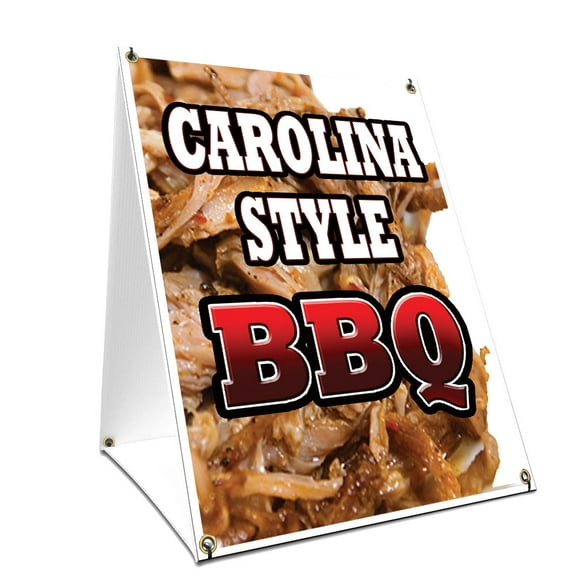 A-frame Sidewalk Carolina Style Bbq Sign With Graphics On Each Side | 18" X 24" Print Size