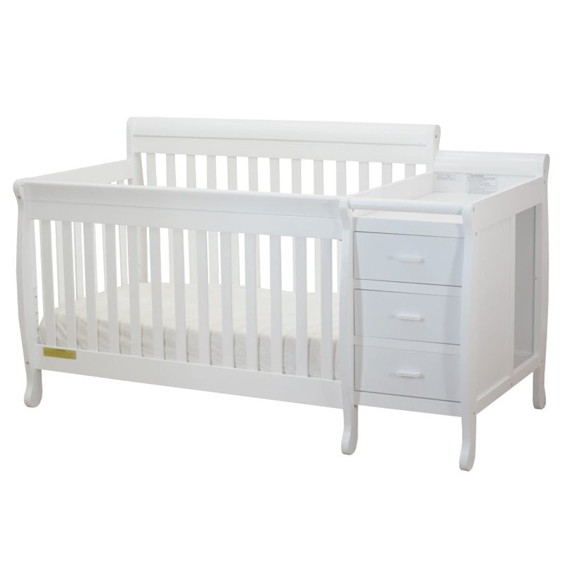 walmart white crib with changing table