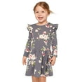 thumbnail image 2 of The Children's Place Baby & Toddler Girls Long Sleeve Flutter Dress, Sizes 6M-5T, 2 of 3