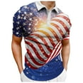 thumbnail image 2 of TOWED22 American Flag Tee for Men Casual Style Patriotic Mens Polo Shirt with button up Independence Day Shirts for Mens(Dark Blue,3XL), 2 of 3
