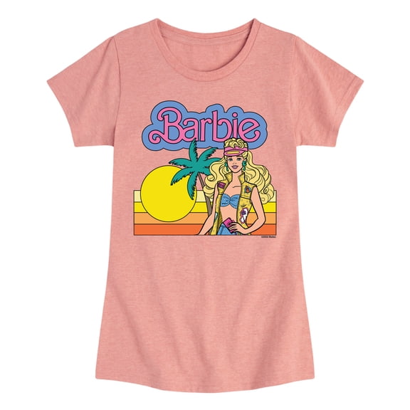 Barbie - Cali Sunset Barbie Fitted Short Sleeve Graphic T-Shirt