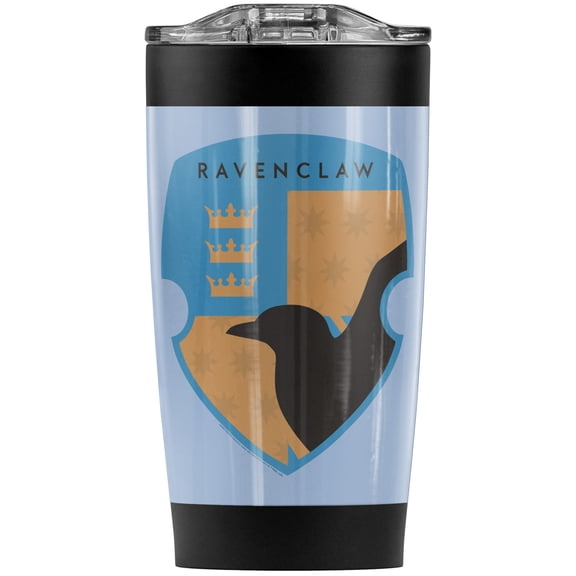 Harry Potter Ravenclaw Four Square Shield Crest Stainless Steel Tumbler 20 oz Coffee Travel Mug/Cup, Vacuum Insulated & Double Wall with Leakproof Sliding Lid | Great for Hot Drinks and Cold Beverages