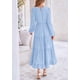 thumbnail image 2 of Vestido largo PRETTYGARDEN para mujer, elegante, con lunares suizos, azul claro, 2 of 9