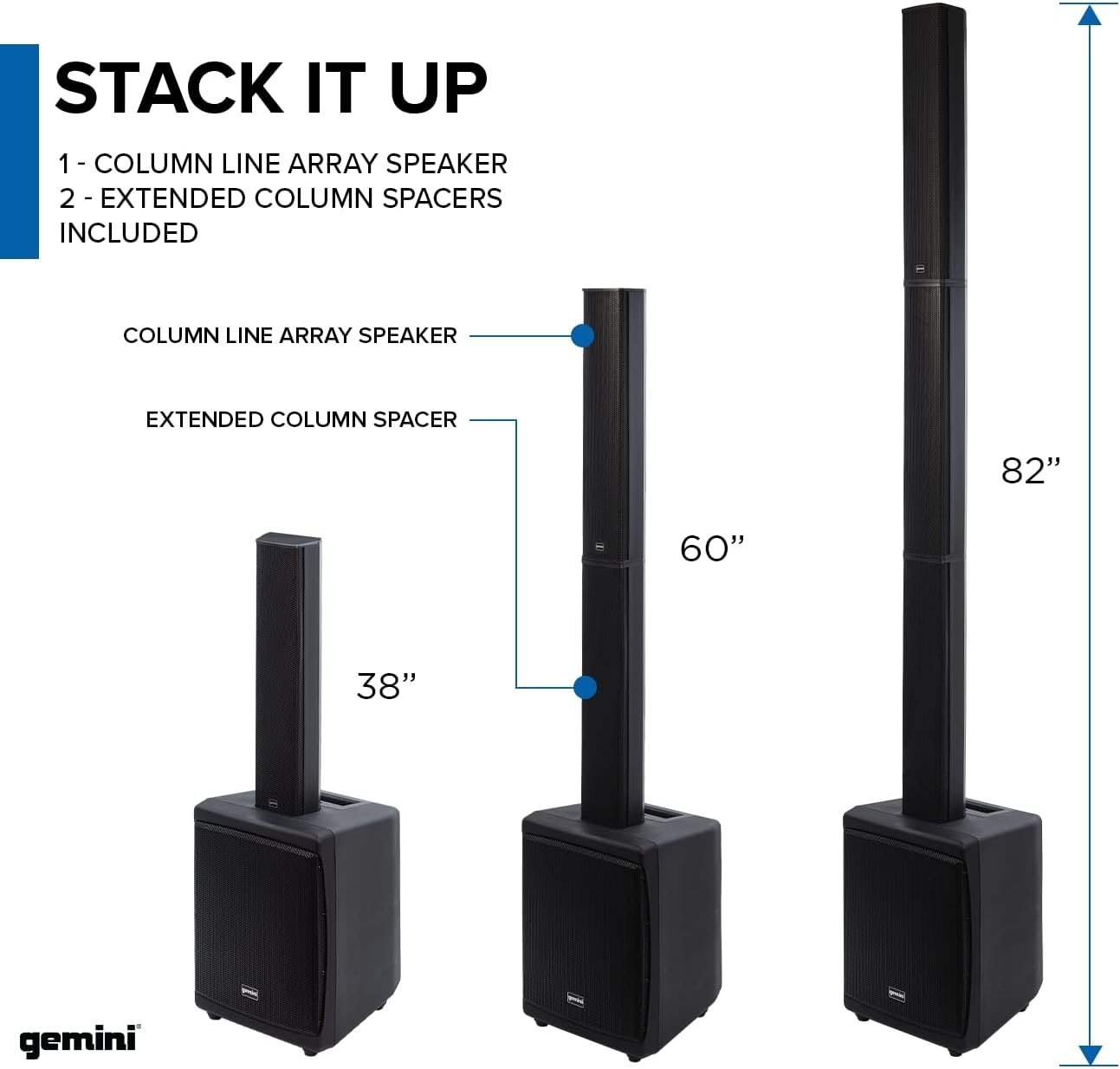 Gemini WRX-843 Transportable Column Line Array Philippines | Ubuy