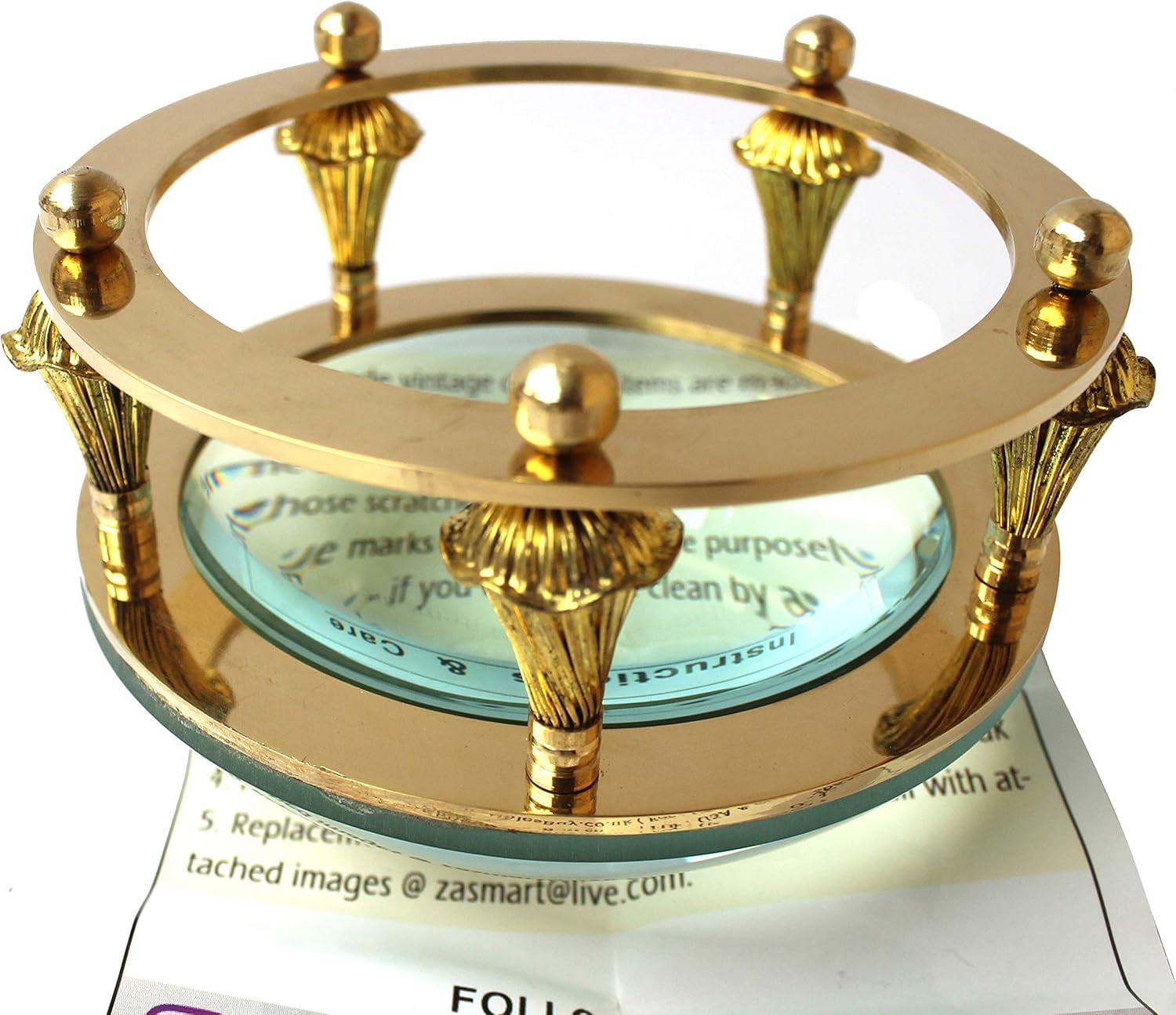 Magnifying Glass Nautical Map Reader Handmade Authentic Royal Design Magnifier Vintage Home & Office Table Decorative Marine Brass