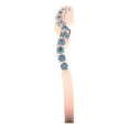 thumbnail image 4 of 0.23 ctw Wedding Band for Women - 18K Rose Gold Simulated Blue Diamond Stackable Eternity Ring, 4 of 6