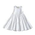 thumbnail image 2 of Wancir kids Baby Girl Dress Toddler Casual Dresses Summer Solid Color Floral Girl Clothes 2-14T, 2 of 9