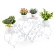thumbnail image 5 of Wisfor Plant Stand Heart Shaped Set of 2 Metal Flower Potted Holder for Outdoor Indoor Patio, White, 5 of 11