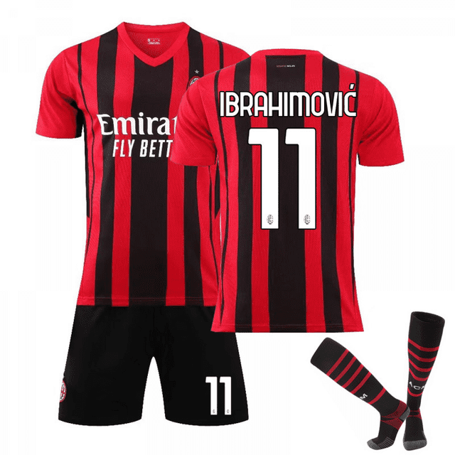 21/22ACMilansetBarnVuxnaFotbollströjaTräningströjaNo.11IBRAHIMOVIC