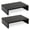 Black, variant on Monitor Riser - 2 Pack, Rustic Brown Wood Adjustable Stand for 2 Monitors/Laptop/PC