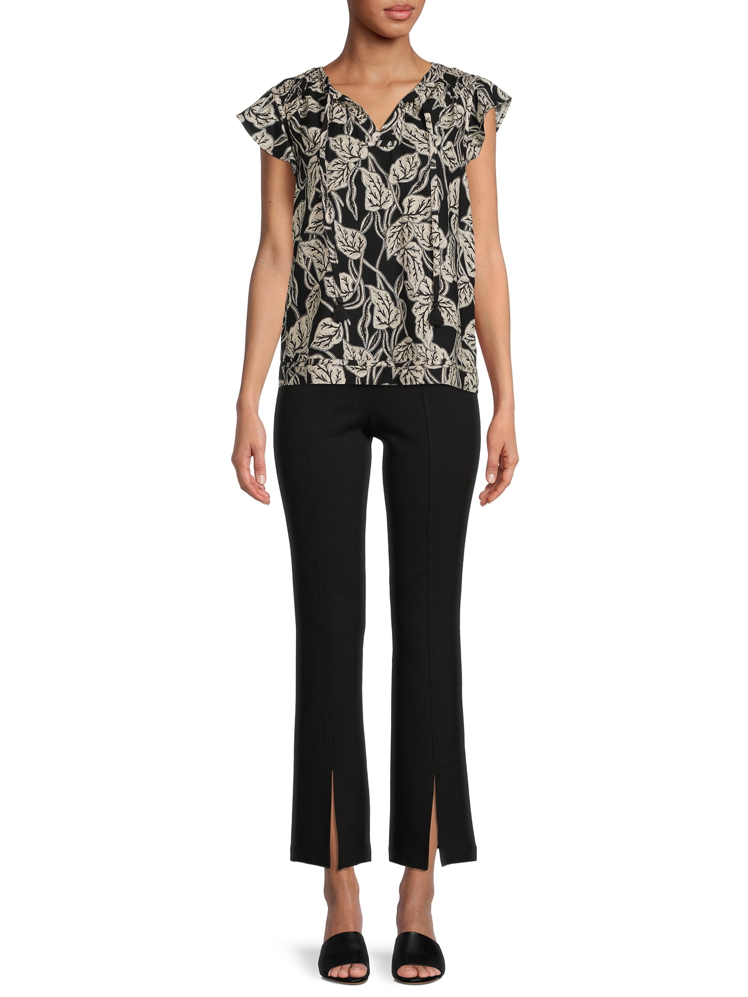 Time and Tru Women's Flutter Sleeve Top