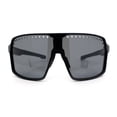 thumbnail image 6 of Xloop Mens Large Shield USA American Flag Print MTB Rectangle Sunglasses All Black, 6 of 8