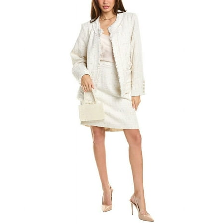 Nanette Nanette Lepore womens 2pc Clapton Boucle Suit, 18 W, White