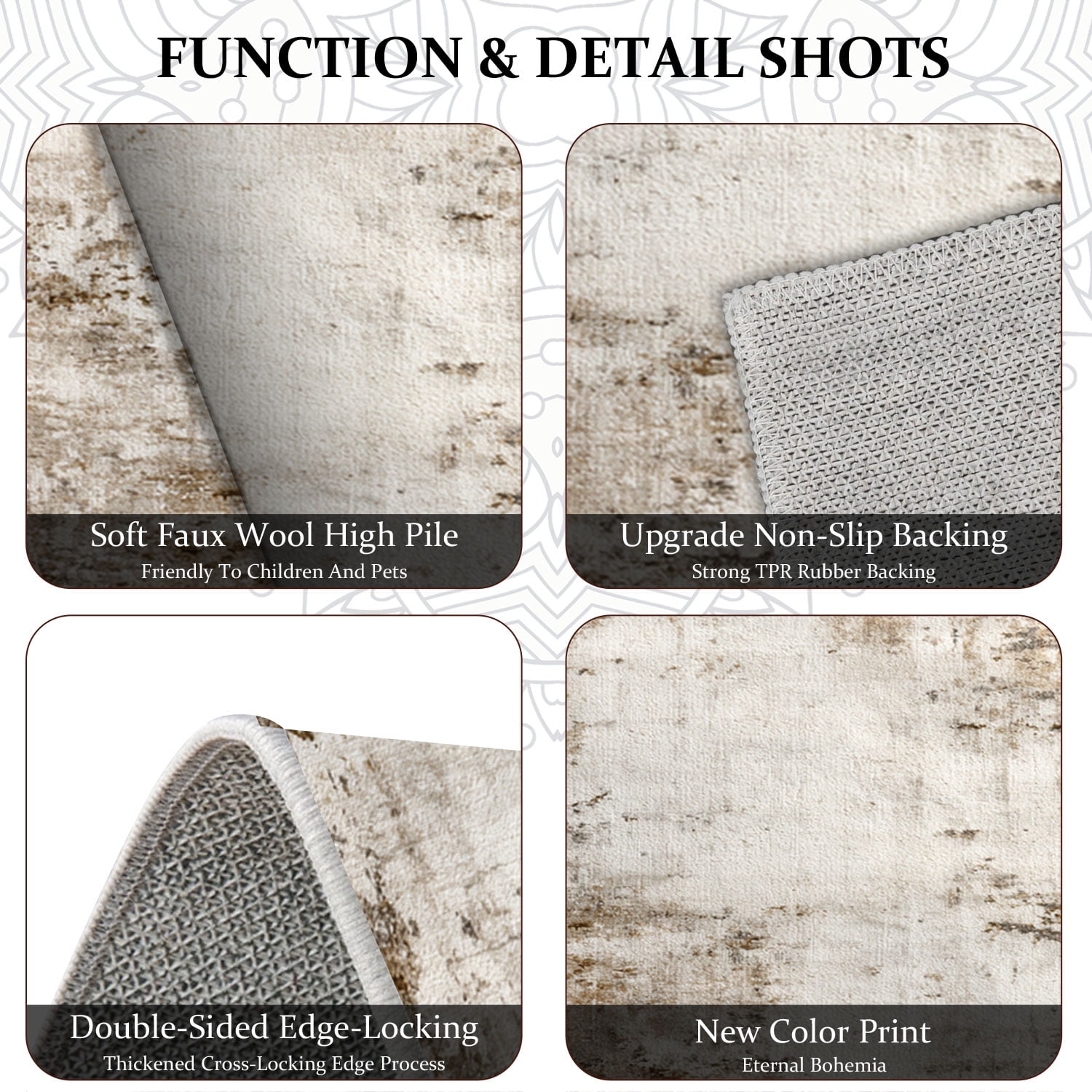 Three-Piece Kitchen Rug Set, Abstract Pattern Kitchen Hallway Rug, Soft And Comfortable, Suitable for Sinks, Floors, Entrances, Hallways, Bathrooms