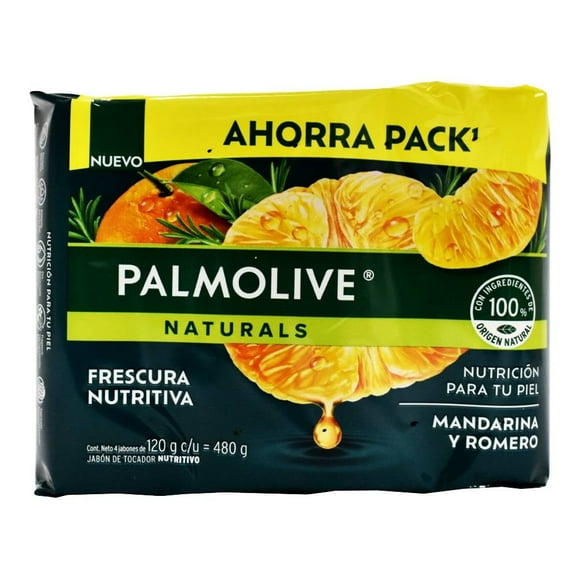Jabon de Baño Palmolive Naturals Sensación Humectante Mandarina y Romero 4 x 120 g