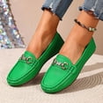 thumbnail image 2 of Womens Green Loafers Flats Slip On Synthetic Faux Leather Comfort Shoes for Work Casual Everyday,Size 10, 2 of 6