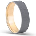 thumbnail image 2 of Pompeii 14k Yellow & Black Gold Mens Satin Finish Flat Comfort Fit Wedding Band (,), 2 of 3