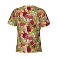 thumbnail image 6 of Qekee Colored Large Mushrooms and Leaves Classic Fit T-Shirt Men's Shirt Men's Tight Short Sleeves for Exercise, Running, Mountaineering - Colored Large Mushrooms and Leaves, 6 of 9