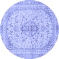 thumbnail image 1 of Ahgly Company Indoor Round Abstract Blue Modern Area Rugs, 4' Round, 1 of 4